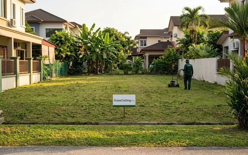 Maintained, regularly cleared vacant lot